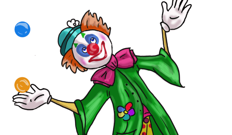 Clown in cartoon style