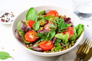 Mung Bean Cherry Tomato Salad, Tasty Vegetarian Food
