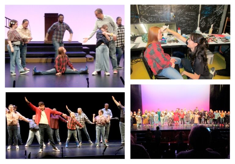Girl with Down syndrome performing in a theater play